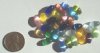 25 9x6mm Rainbow Mix Fiber Optic Ovals